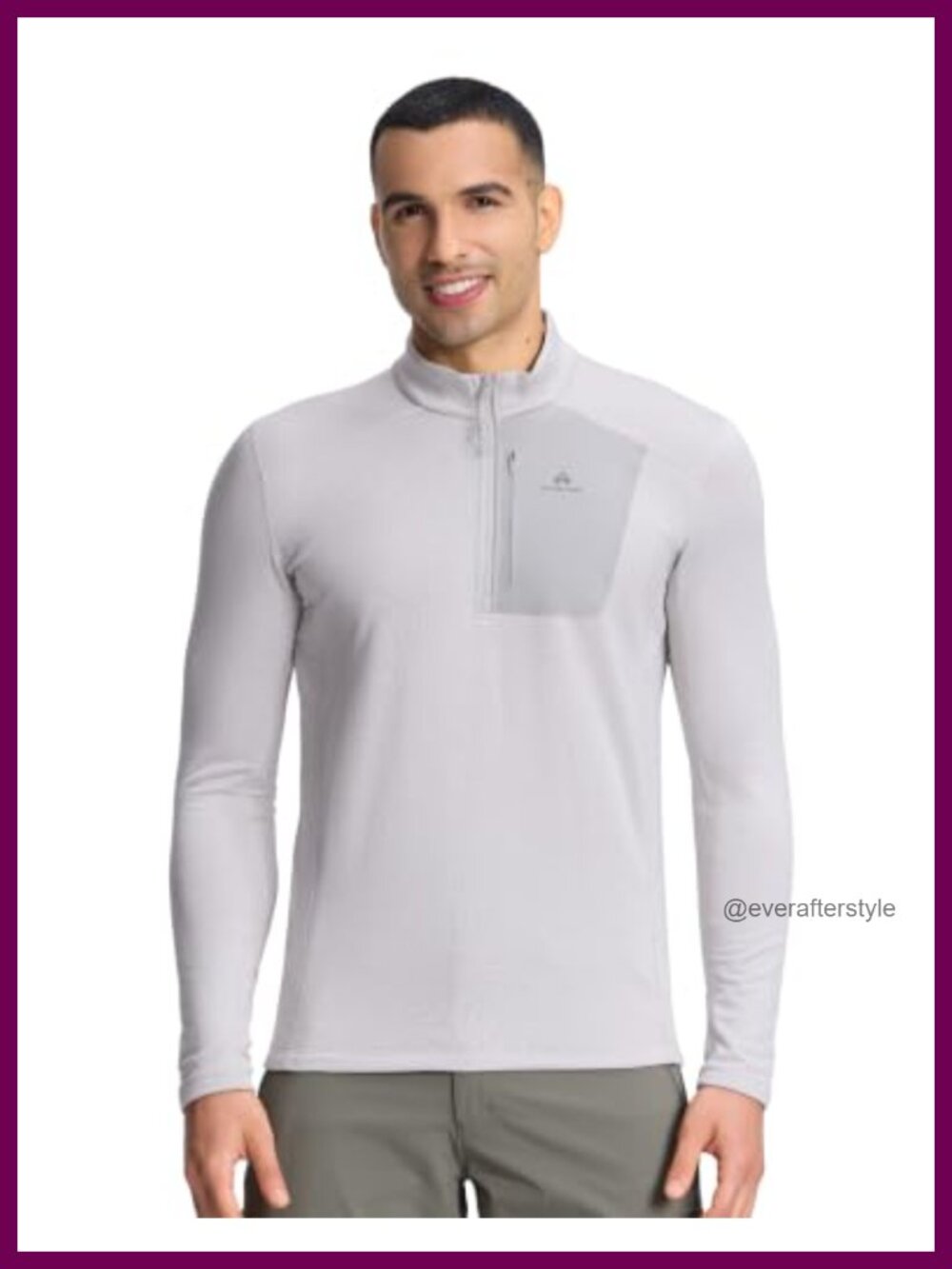 Men's Grid Fleece Quarter Zip Pullover Hiking Mid Layer